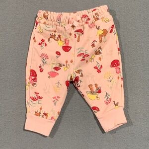 Garanimals Baby Girls 0-3M Light Pink Forest Mushroom Print Pants